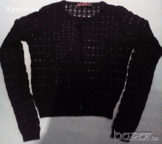 Черен комплект-пола и къса блуза букле на H&M;Черна къса жилетка, снимка 3 - Костюми - 16444096