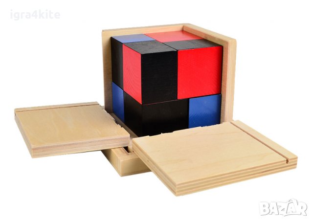  Montessori Binomial Cube Монтесори Биномно Магическо Кубче дървени играчки, снимка 5 - Образователни игри - 24999943