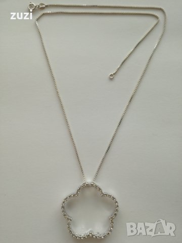 Сребърно колие с циркони - 925 сребро  , снимка 5 - Колиета, медальони, синджири - 24700698