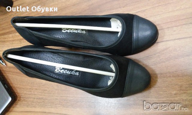 №37 Ест Кожа с Велур Обувки Български Ток, снимка 5 - Дамски обувки на ток - 16654001
