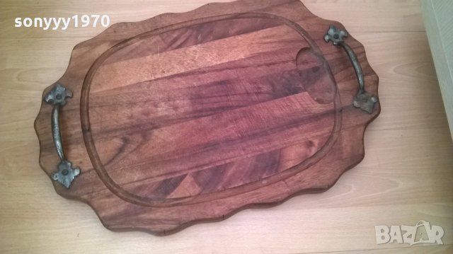 АНТИК-КОЛЕКЦИЯ-истинска масивна дъска за рязане на месо-57х37х4см-внос швеицария, снимка 2 - Колекции - 23986175