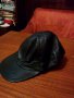Мъжка шапка, кожена шапка, черна шапка, естествена кожа, рокер, моторджия, мотор, снимка 1 - Шапки - 11082165