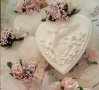 2 гълъба гълъби гълъб в Голямо сърце сватбен силиконов фондан гипс молд форма шоколад глина сватба, снимка 3