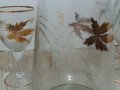 Стъклени чаши и кана с златен кант и гравюра, снимка 11