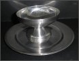 Комплект алпака : метална чиния(поднос) + метална чаша за сладолед
