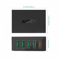 Бързо зарядно за мобилни телефони и таблети 5 в 1 AuKey USB Charger 2.0, снимка 5 - Оригинални батерии - 14702550