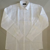 Индийска мъжка бяла риза лен и памук, снимка 1 - Ризи - 20324713