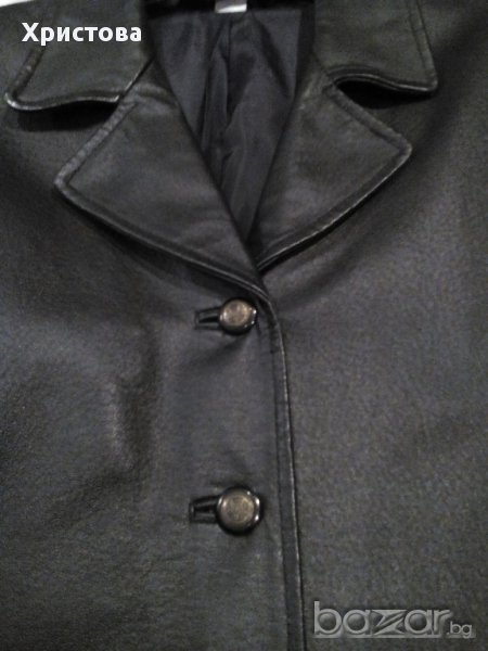 Черно сако от естествена кожа, М., снимка 1