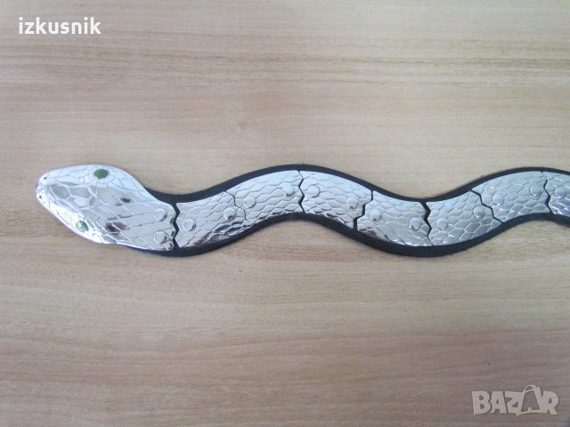 Артистичен колан змия - метал и кожа, снимка 1
