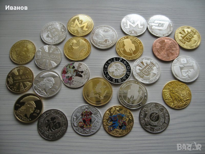 Колекционерска монета Биткойн, Година на кучето, Монеро, Даш, Лайткойн и   други, снимка 1