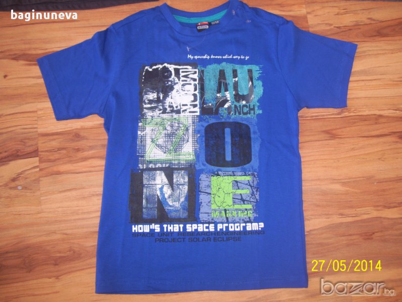 Нова детска маркова синя тениска на И-бой -122-128 размер , снимка 1