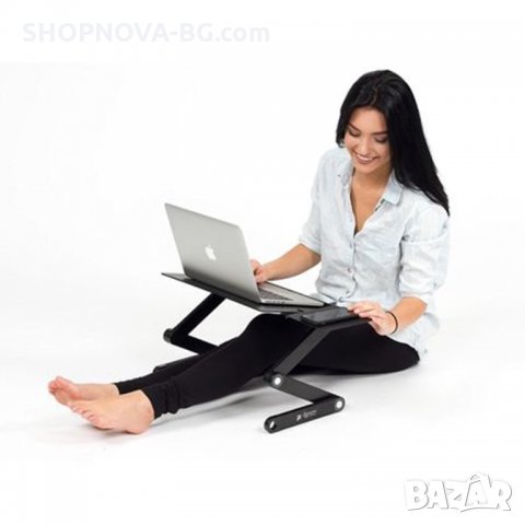  Алуминиева сгъваема маса за лаптоп с голям охладител, 11 позиции , снимка 3 - Лаптоп аксесоари - 25674446