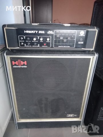 HIWATT SOLID STATE amplifier model NCA 108 & HH 212BL bass cabinet vintage ретро глава за бас,китара, снимка 1 - Китари - 24526613