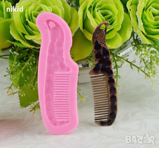 Голям Гребен силиконов молд форма декор украса торта фондан