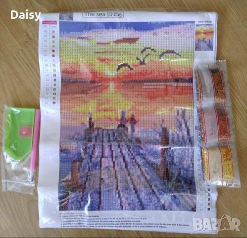 Диамантен гоблен"Залез на морето", снимка 2 - Гоблени - 25028966