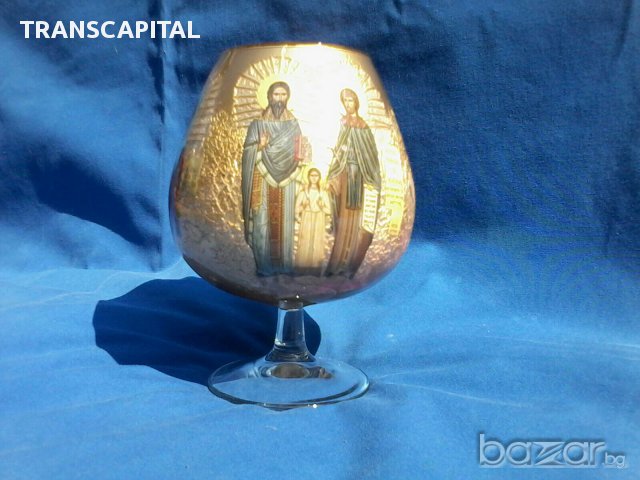 Стара кристална чаша със дебела свещ, снимка 10 - Антикварни и старинни предмети - 15386528