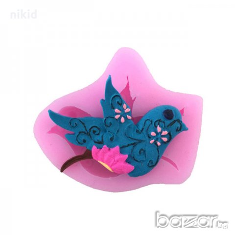 птичка с релеф молд форма силиконова за декор украса торта фондан шоколад и др.