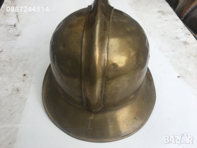 Пожарникарска ретро стара месингова каска, снимка 6 - Други - 26159390