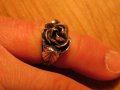 Дамски сребърен пръстен с роза - уникален модел  и невероятна красота - Внос от Щатите.