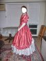 Бална рокля във викториански стил в розово и бяло, снимка 3