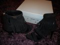 HUGO BOSS Fara Leather Heeled Sandals Fringe Detail, снимка 1