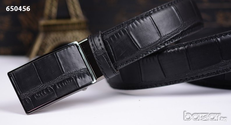 Уникален колан от телешка кожа - Black/ White/ Blue/ Brown, снимка 1