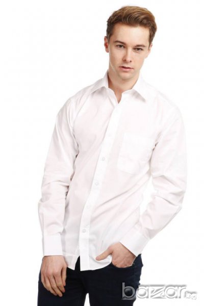 Бяла памучна риза, снимка 1