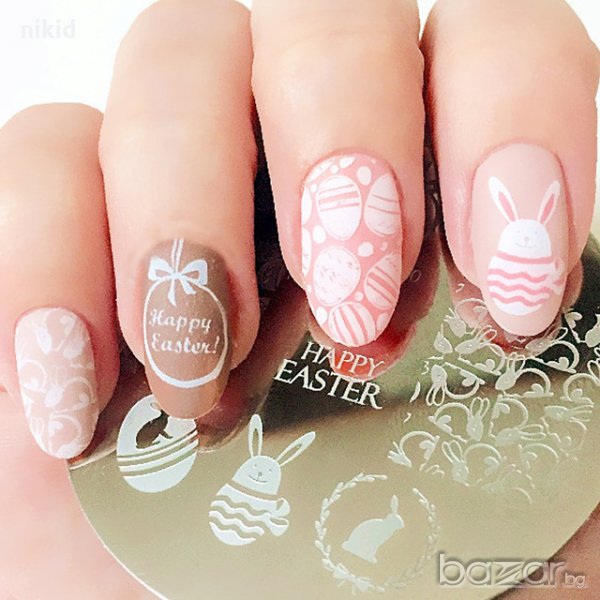 Великденска  кръгла плочка / щампа шаблон за печат на нокти AP-60, снимка 1