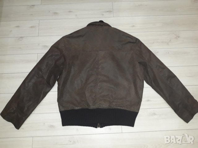 Кафяво кожено яке марка And More , снимка 3 - Якета - 23624005