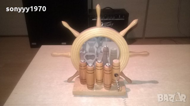 корабен рул с огледало и прибори-30х26х12см-внос швеицария