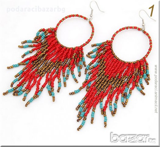 РАЗЛИЧНИ ЦВЕТОВЕ! ИНДИАНКА – ДЪЛГИ ВИСЯЩИ ОБЕЦИ С ХАЛКИ И РЕСНИ;), снимка 1