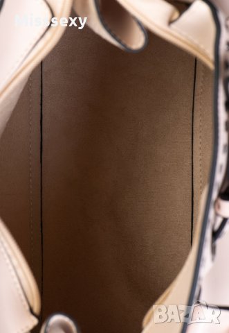 ПРОМО 🍊 PIERRE CARDIN 🍊 Дамска кожена чанта с връзка в бледо розово 30x33x12 см нова, снимка 6 - Чанти - 22738166