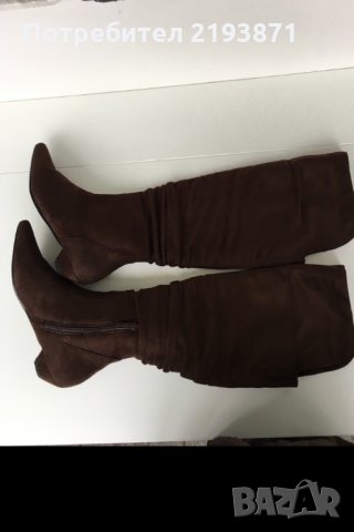 Равни велурени остри ботуши Maria Mare номер 38, снимка 7 - Дамски ботуши - 24290458