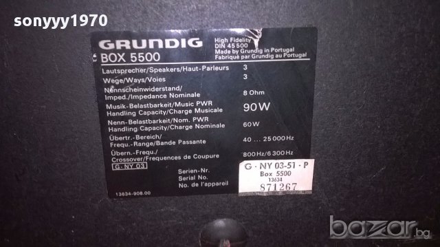 Grundig box 5500 high fidelity 2х90watts-за ремонт-внос швеицария, снимка 4 - Тонколони - 15131008