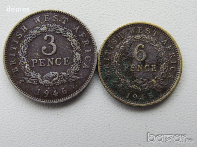 Британска Западна Африка-Сет 3 и 6 пенса,1946-1945г.-192 D, снимка 2 - Нумизматика и бонистика - 17104942