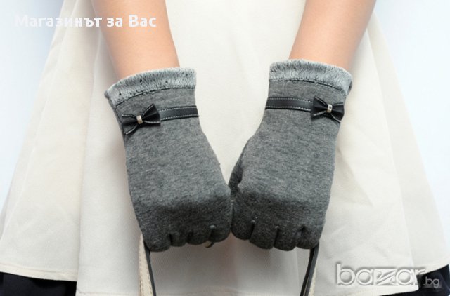 Ръкавици с кожена панделка за Touch Screen телефон, снимка 7 - Шапки - 17494136