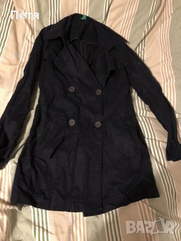 Benetton Дамски тъмно син тренчкот, снимка 1