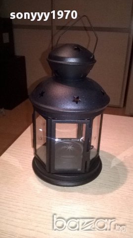 Фенер-метален с стъкла 21х12см, снимка 8 - Антикварни и старинни предмети - 17810497
