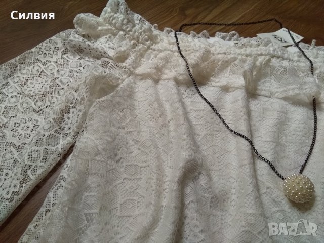 Дамска блуза дантела, снимка 4 - Тениски - 22088357