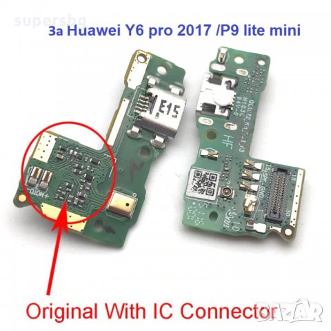 Платка зареждане и микрофон за Huawei Y6 pro 2017 Huawei P9 lite mini USB Charging Port Flex, снимка 1 - Резервни части за телефони - 24387067