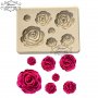 7 малки големи рози силиконов молд форма декорация украса фондан торта мъфини и др