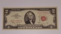 $ 2 Dollars Red Seal Note 1963. 7 DIGIT, снимка 1 - Нумизматика и бонистика - 16985525