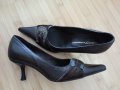 Обувки тъмнокафяви малък размер 35, снимка 1 - Дамски обувки на ток - 12015393