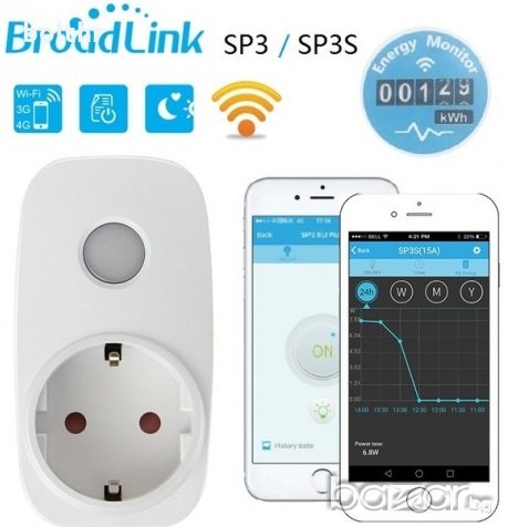Смарт контакт с Power Meter Broadlink SP3, снимка 1