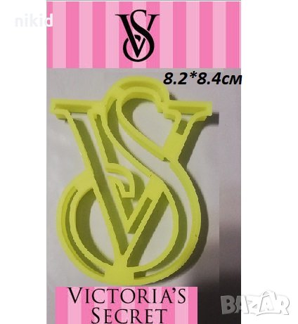 Викторияс Сикрет лого victoria secret пластмасов резец форма фондан тесто бисквитки, снимка 1
