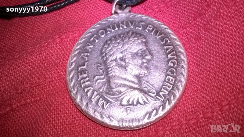 ретро колие-4см-посребрено, снимка 1