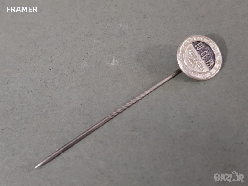 Стара 1956 сребърна 835 значка EU CE PA FONDE EN Рядка, снимка 1