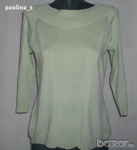Еластична памучна блузка / Зелена / голям размер , снимка 1