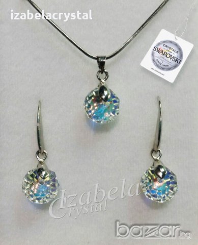 Комплект,Обеци,Колие. Сваровски "Briolette Bead'' Crystals from SWAROVSKI