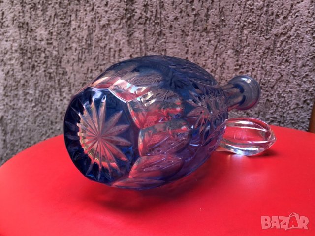 Масивна кристална бутилка-гарафа за алкохол, снимка 6 - Сервизи - 18631217